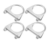 Hihaha Colliers D'Échappement En U Boulon Rond 4 Pièces Pour Auto | Ton Argenté, Acier Doux, 60mm Diamètre Intérieur, 9.2x8.6cm, M8x1.25, Pour Camping-Car, Camion, Bateau