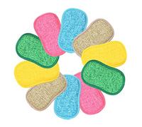 Hihamer Eponge 10pcs Éponges Microfibres Lavable et Réutilisable Éponge Vaisselle et Multiusage Antibactériennes et résistantes pour Nettoyer Couleur Aléatoire