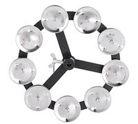 Hihat - Tambourin de batterie - 9 pièces en métal avec ABS - Effet tambourin lumineux - Pour instruments de batterie - Noir