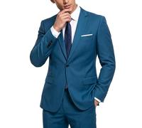Hihawk Costume 2 pièces pour homme avec cravate, un bouton, coupe ajustée, ensemble veste et pantalon, convient pour homme, fête, mariage, bal de fin d'année et affaires