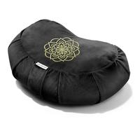 Hihealer Coussin de méditation de qualité supérieure - Coussin de sol confortable pour adultes - Coussin de méditation traditionnel en croissant de lune - Coussin de yoga en sarrasin (noir)