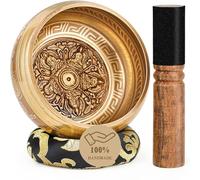 Hihealer Ensemble de Bols Chantants Tibétains Fait Main au Népal - Bol Sonore, Maillet, Coussin et Boîte Cadeau; Méditation, Yoga, Guérison des Chakras (Bouddha, 12cm)