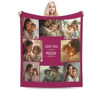 HiHELLOH Couverture cadeau personnalisée pour meilleure maman du monde, cadeau de fête des mères, d'anniversaire, couverture personnalisée pour maman, grand-mère, femme, 127 x 101,6 cm