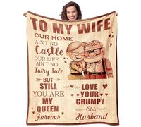 HiHELLOH Couverture cadeau pour femme pour la fête des mères à ma femme, 152,4 x 203,2 cm, couverture de lit douce, cadeau de Noël romantique pour elle de la part de son mari