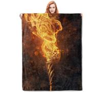HiHELLOH Couverture en polaire douce et confortable avec imprimé flamme ardente, légère et chaude pour canapé, lit, canapé, parfaite pour une décoration inspirante et des nuits douillettes, 101,6 x
