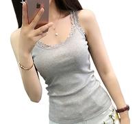 HIHELO Camisole de couleur unie hauts d'été sans manches pour femmes débardeur avec haut en dentelle à l'intérieur porter camisoles en dentelle sous-vêtements amples pour femmes vêtements gilet