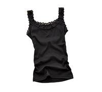 HIHELO Camisole de couleur unie hauts d'été sans manches pour femmes débardeur avec haut en dentelle à l'intérieur porter camisoles en dentelle sous-vêtements amples pour femmes vêtements gilet