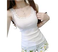 HIHELO Camisole de couleur unie hauts d'été sans manches pour femmes débardeur avec haut en dentelle à l'intérieur porter camisoles en dentelle sous-vêtements amples pour femmes vêtements gilet