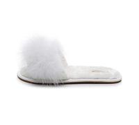 HIHELO Chaussons Femme Panton À La Maison d'hiver D'Été Printemps Coton Plaiturs De Fourrure Femme Chaussures Plates De Chambre À Coucher Intérieure-White,8