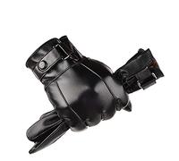 HIHELO Gants en cuir gants d'hiver pour hommes gants en polaire chaud écran tactile gants de conduite coupevent épais cachemire antidérapant gants d'extérieur en cuir PU gants en cuir PU noir,