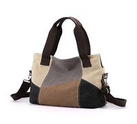 HIHELO Sac à main pour femme - Sac en toile - Sac à bandoulière - Sac à main de marque - Sac à bandoulière patchwork - Sac à main pour femme - Sac à bandoulière décontracté - Sac en toile