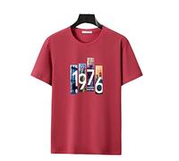 HIHELO T Shirt Homme Hommes T-Shirt Rouge Tshirt Tshirt T-Shirt À Grande Taille À Manches Courtes-Red,9XL(140Kg to 150Kg)
