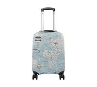 hihihihihihihihi Housse de bagage en élasthanne, protection de voyage, aquarelle, cerf, lavande, champ, housse de bagage lavable S 45,7 à 50,8 cm, Ballons animaux carte du monde pour enfants, S