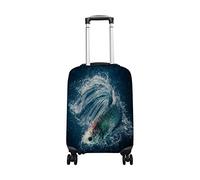 hihihihihihihihi Housse de bagage en élasthanne, protection de voyage, ballerine, noir, silhouette, danseuse, lavable, taille S 45,7 à 50,8 cm, Poisson combattant siamois 1, M