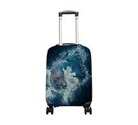 hihihihihihihihi Housse de bagage en élasthanne, protection de voyage, ballerine, noir, silhouette, danseuse, lavable, taille S 45,7 à 50,8 cm, Poisson combattant siamois, S