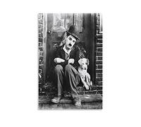 HIHIOI Poster Charlie Chaplin Imagens en noir et blanc, décoration murale pour salon, chambre à coucher, 30 x 45 cm