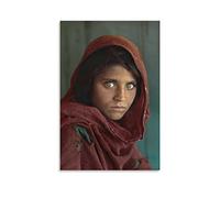 HIHIOI Poster décoratif sur toile représentant une fille afghane aux yeux verts 30 x 45 cm