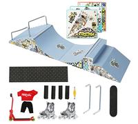 HIHOBDAY Kit de 4 rampe de skate Park pour doigt, accessoires d'entraînement avec doigts pour skateboards, patins et trottinettes (bleu)