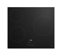 Beko Table à induction HII63400MT – 3 plaques, commandes tactiles, verre trempé