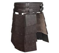 HiiFeuer Armure de cuisse médiévale en faux cuir à large ceinture, Armure de taille rétro à deux côtés, armure de jupe de mercenaire et de chevalier pour le jeu de rôle (Marron A)