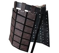 HiiFeuer Armure de cuisse médiévale en faux cuir, Armure de taille rétro à deux côtés avec ceinture, Armure de jupe de Mercenaire&Chevalier pour costume LARP (Marron foncé A)