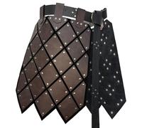 HiiFeuer Armure de Cuisse médiévale en Faux Cuir, Armure de Taille rétro à Deux côtés avec Ceinture, Armure de Jupe de Mercenaire&Chevalier pour Costume LARP (Marron foncé C)