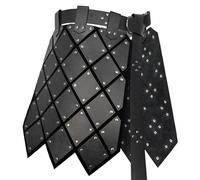 HiiFeuer Armure de Cuisse médiévale en Faux Cuir, Armure de Taille rétro à Deux côtés avec Ceinture, Armure de Jupe de Mercenaire&Chevalier pour Costume LARP (Noir C)