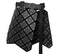 HiiFeuer Armure de Cuisse médiévale en Faux Cuir, Armure de Taille rétro à Deux côtés avec Ceinture, Armure de Jupe de Mercenaire&Chevalier pour Costume LARP (Noir B)