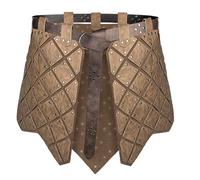 HiiFeuer Armure de Taille médiévale en Faux Cuir 3 pièces avec Ceinture, Armure de Cuisse Cosplay du Moyen-Âge, Armure de la Jupe des mercenaires et des Chevaliers (Marron A)