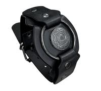 HiiFeuer Bracelet manchette en simili-cuir Viking Runes, Bracelet rétro nordique, Noir E