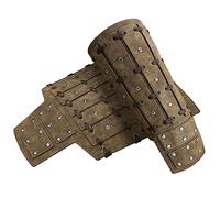 HiiFeuer Bretelles médiévales cloutées en Simili-Cuir, Protège-Bras Vintage des mercenaires, Gantelets de Chevalier Archer pour Ren Faire (Bronze A)