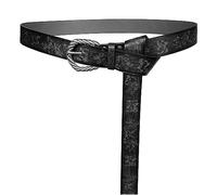 HiiFeuer - Ceinture à Boucle en Similicuir en Gaufrage de Viking Fenrir, Ceinture de Chevalier Médiéval (Noir)