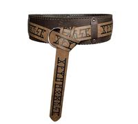 HiiFeuer Ceinture large gaufrée Viking, Ceinture rétro médiévale en faux cuir pour chevalier mercenaire, Pour Ren Faire LARP Cosplay Halloween(Marron B)