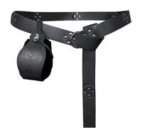 HiiFeuer Ceinture médiévale à rivets avec pochette à cordon portable Phoenix, Ceinture et sac à main rétro en faux cuir de la Renaissance pour le jeu de rôle (Noir A)