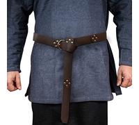 HiiFeuer - Ceinture Médiévale en Cuir PU, Ceinture à Rivets Rétro Renaissance, pour LARP, Ren Faire et (Marron B)