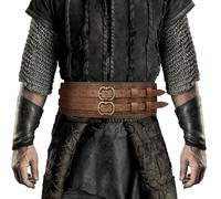 HiiFeuer - Ceinture Viking Large, Ceinture de Armure Médiévale en Faux Cuir, Ceinture de Corset Chevalier, pour Costume de LARP (Brun D)