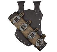 HiiFeuer Épée médiévale en faux cuir grenouille, Étui pour épée du Moyen Âge, Holster de poignard ajustable Mercenary Knight (Marron A)