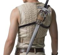 HiiFeuer Grenouille épée médiévale en Faux Cuir à Dos, Holster d'épée réglable Vintage, Étui pour Fourreau d'épée de Dos du Moyen-Âge (Marron B)