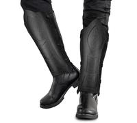 HiiFeuer Guêtres médiévales en faux cuir, Armure de chevalier du Moyen-Âge, Protège-jambes de mercenaire pour costume LARP (Noir B)