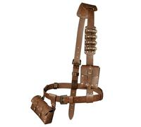 HiiFeuer Kit Accessoires Ceinture Médiévale 7 Pièces - Ensemble Ceinture Tactique Renaissance en Cuir Faux avec Pochette et Porte-Fioles Alchimie pour Cosplay (Marron A)