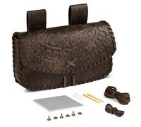 HiiFeuer Kit de Ceinture Viking à Fabriquer,Sac Banane Médiéval en Cuir Faux Vintage - Poche de Ceinture Portable pour Ren Faire (Marron B)