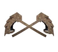 HiiFeuer Medieval Faux cuir Double Pauldron, Armure d'épaule de chevalier mercenaire vintage pour LARP/Cosplay Ren Farie(Bronze A)
