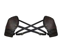 HiiFeuer Pauldron médiéval double pauldron, vintage mercenaire chevalier épaule armure pour LARP/Cosplay Ren Faire, Marron B, Large