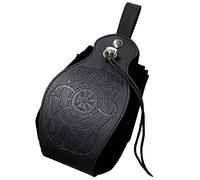 HiiFeuer - Pochette Médiévale en Simili Cuir, Sac Portable à Fermeture Cordon, Pochette Ceinture Vintage, Porte Monnaie et Dice, pour Costume de LARP/Halloween (Dragon Noir)