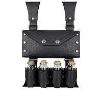 HiiFeuer Sac de Ceinture en Faux Cuir pour alchimie médiévale avec 4 fioles de Potion en liège, Pochette de Taille de Sorcier Fantastique pour Halloween (Noir A)