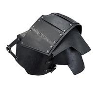 HiiFeuer Viking Faux Leather Single Pauldron Shoulder Armor, Armure d'épaule de chevalier médiéval rétro pour LARP/Cosplay(Noir)