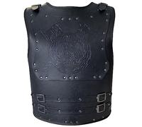 HiiFeuer Viking Warrior - Armure de Poitrine en Cuir Synthétique - Style Rétro - Style Chevalier - Armure Médiévale pour LARP/Cosplay (Axe Noir)