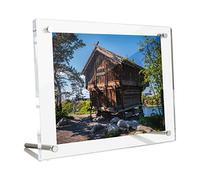 HIIMIEI Cadre d'image de bureau acrylique clair 4x6, affichage de photographie de plexiglass sans cadre biseauté avec support