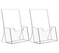HIIMIEI Lot de 2 Porte-brochures A5 en Acrylique, Présentoir Brochure A5 | Support Flyer A5 Transparent pour Boutique, Bureau, Restaurant, Réception, pamphlets ,dépliants et revues sur comptoir