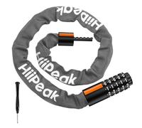 HiiPeak Chaine antivol Velo Code Haute Sécurité. Cadenas Velo antivol code a 5 chiffre, antivol Vélo 100 000 combinaison, anti vol Velo, Moto et Scooter- Résistante à la Corrosion et aux Coups (Gris)